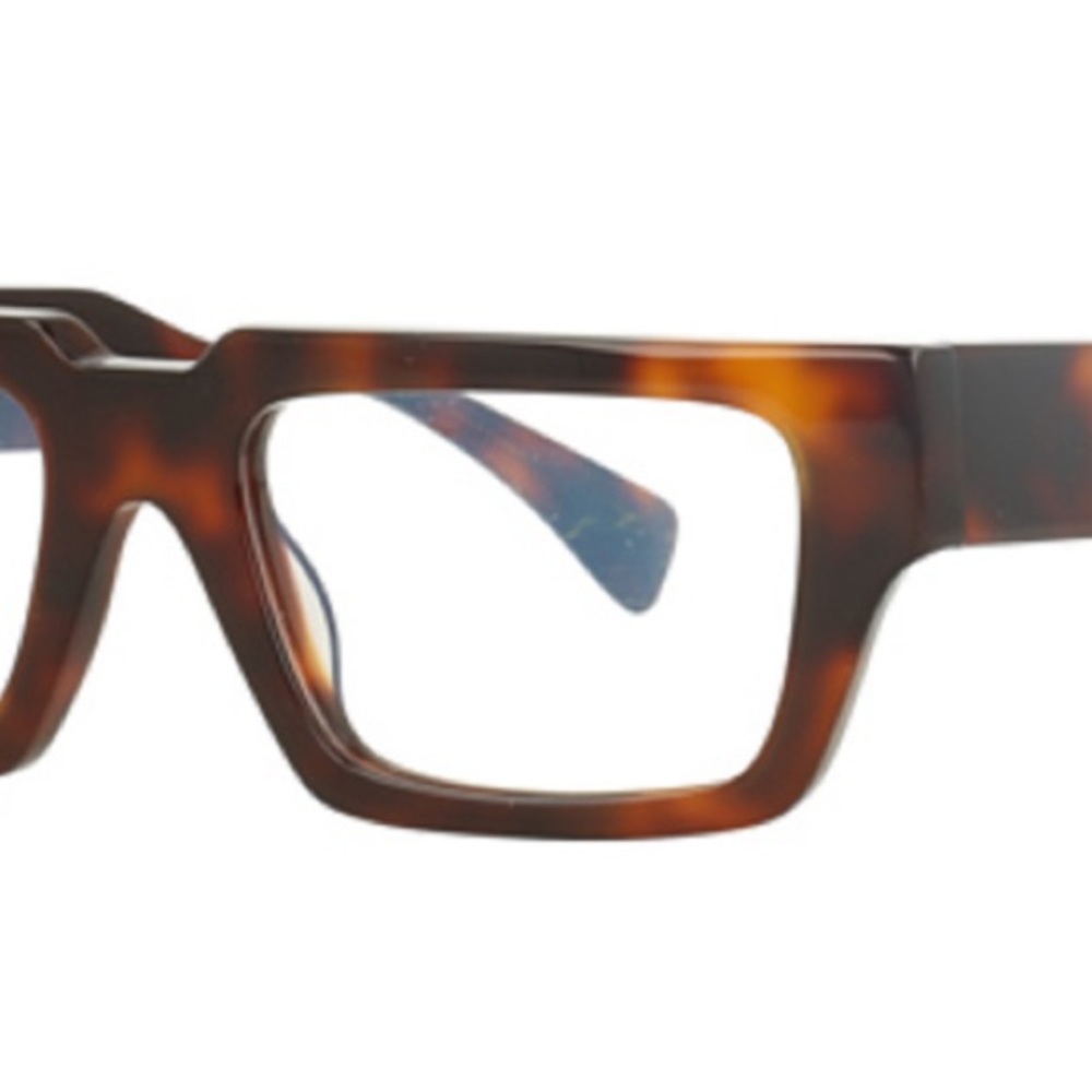 ILLA ILLA Tortoiseshell Rectangular Men’s Glasses - Brown/Amber